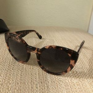 Diff large frame tortoise sunglasses.